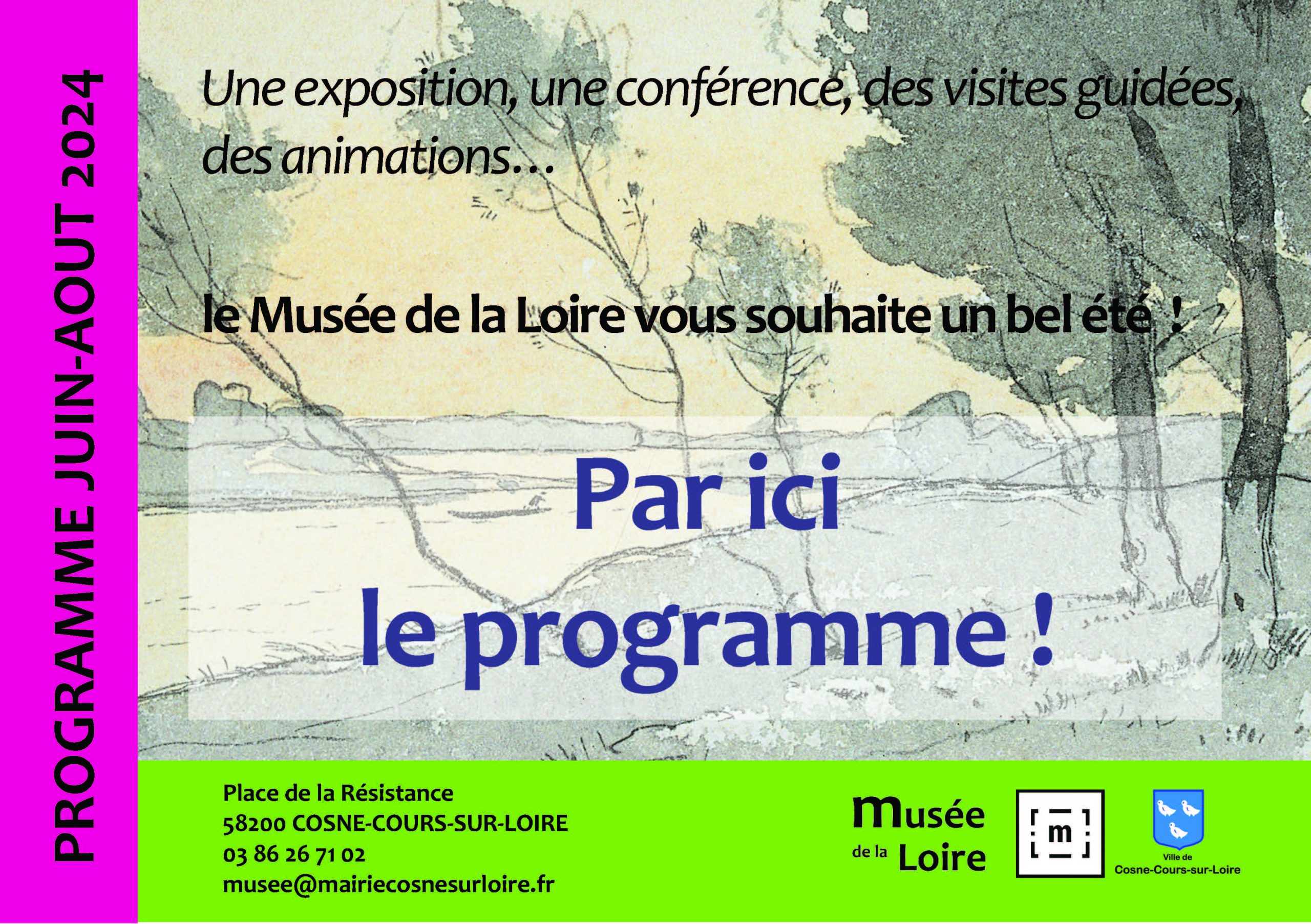 Programmation de juin à août 2024 du Musée de la Loire de Cosne-Cours-sur-Loire