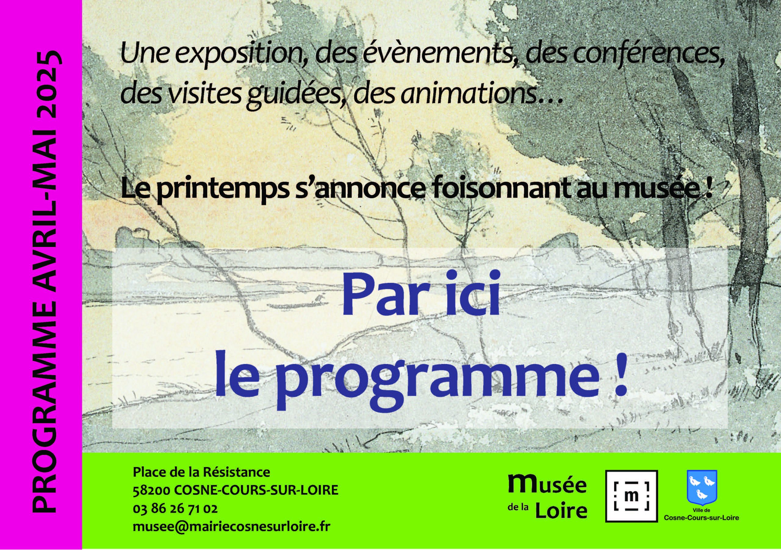 Programme avril-juin 2025 du Musée de la Loire de Cosne-Cours-sur-Loire